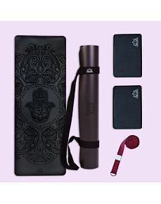 Set na jógu s profi jógamatkou HAMSA BLACK