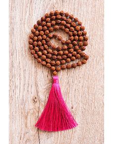 YOGGYS meditační mala - světlá rudraksha PINK