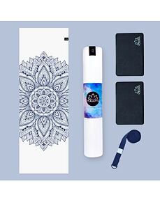 Set na jógu s basic jógamatkou bílá MANDALA