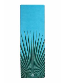 YOGGYS [BALI SOUL JADE] tyrkysová designová jógová podložka s tropickým motivem