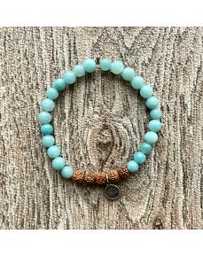 YOGGYS náramek - amazonit a rudraksha