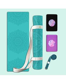 Set na jógu s profi jógamatkou MANDALA SEA BLUE