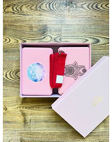 Dárkový set s jógovými bločky a páskem - PINK růžová