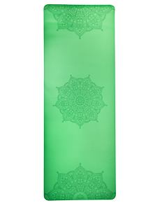 YOGGYS [MANDALA RAINFOREST]  zelená jógová podložka z přírodní gumy s protiskluzovým povrchem 