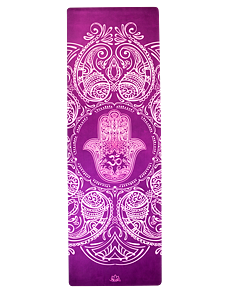 YOGGYS [HAMSA FIALOVÁ] fialová designová jógová podložka s HAMSOU 