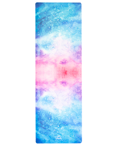 YOGGYS OUTLET [ILLUMINATION] růžová/modrá cestovní designová jógová podložka s mikrovláknem