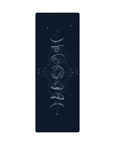 YOGGYS [MOON PHASE] tmavě modrá designová jógová podložka, měsíční fáze