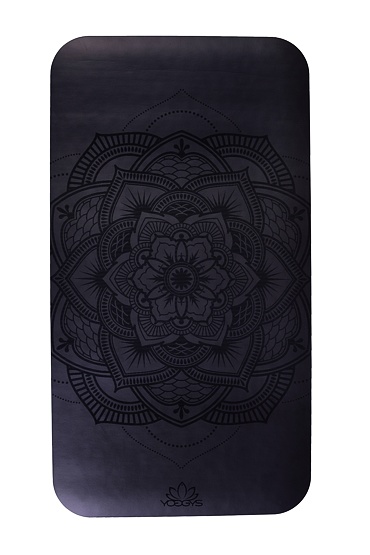 YOGGYS - small yoga mat MANDALA BLACK - mini jógová podložka černá s mandalou