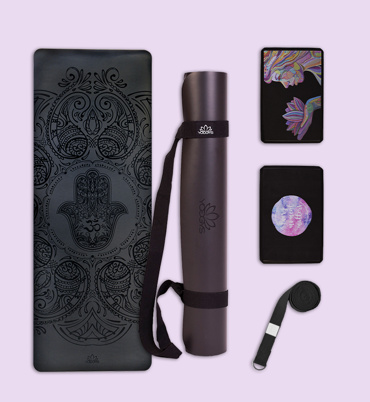 Set na jógu s profi jógamatkou HAMSA BLACK