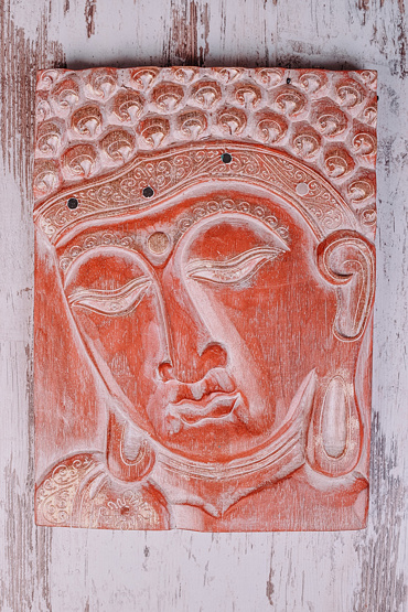 Obraz Buddhy ORANŽOVÝ 40 cm