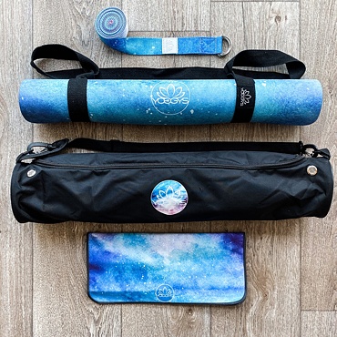 YOGGYS [ILLUMINATION] multipack a růžová/modrá designová jógová podložka s mandalou