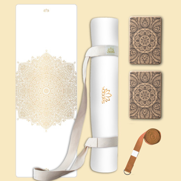 Set na jógu s profi jógamatkou MANDALA GOLD