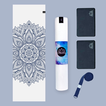 Set na jógu s basic jógamatkou bílá MANDALA