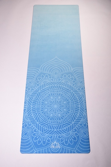 YOGGYS [PURE MEDITATION SKY]] modrá designová jógová podložka s mandalou