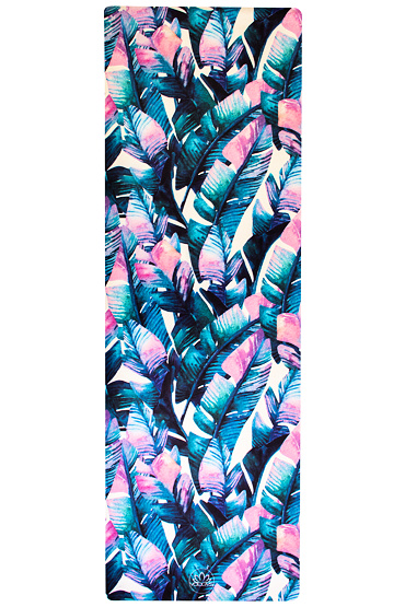 YOGGYS [TROPICAL ISLAND] barevná designová jógová podložka s tropickým motivem 