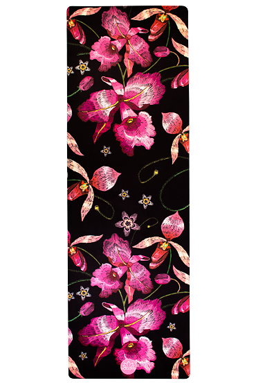 YOGGYS [WILD ORCHID] barevná designová jógová podložka s květinovým motivem 