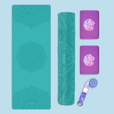 Set na jógu s basic jógamatkou MANDALA AZURE