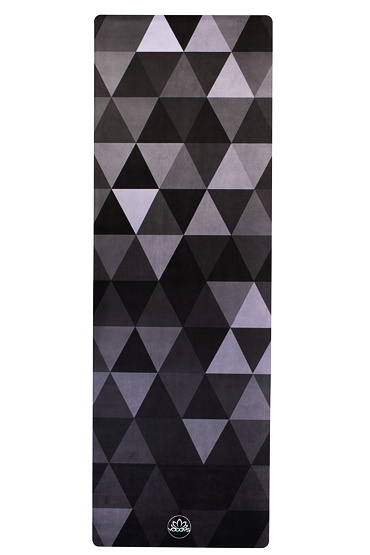 YOGGYS [DARK TRIANGLES] černá designová jógová podložka 