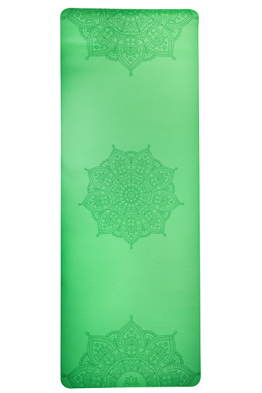 YOGGYS [MANDALA RAINFOREST]  zelená jógová podložka z přírodní gumy s protiskluzovým povrchem 