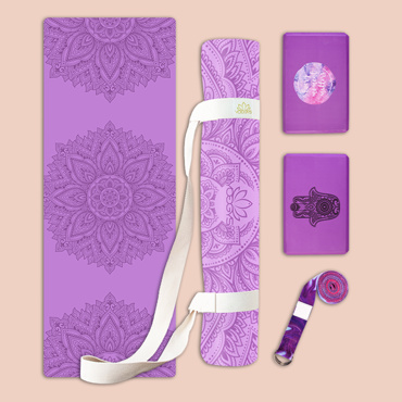Set na jógu s profi jógamatkou MANDALA LILA NEW