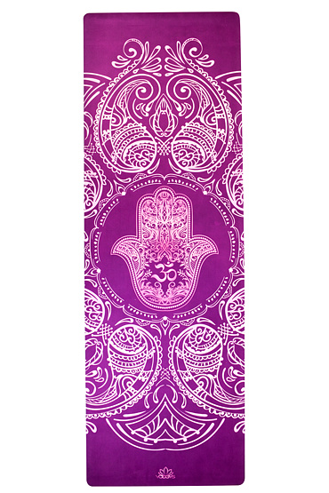 YOGGYS [HAMSA FIALOVÁ] fialová designová jógová podložka s HAMSOU 