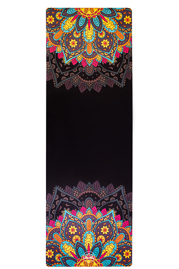 YOGGYS [VINTAGE MANDALA] černá designová jógová podložka s mandalou
