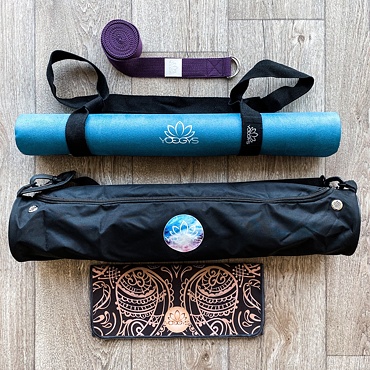 YOGGYS [HAMSA SPIRITUAL] multipack a tyrkysová/fialová designová jógová podložka s hamsou 