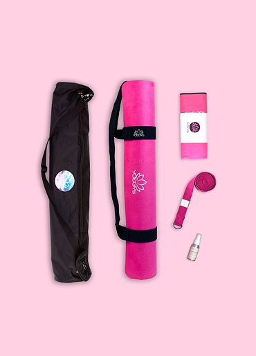 YOGGYS [LOTUS BLOSSOM] multipack a růžová designová jógová podložka s mandalou