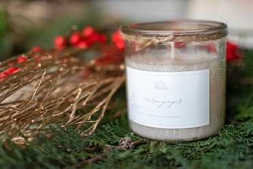 přírodní aroma svíčka béžová zázvorové aroma warm ginger