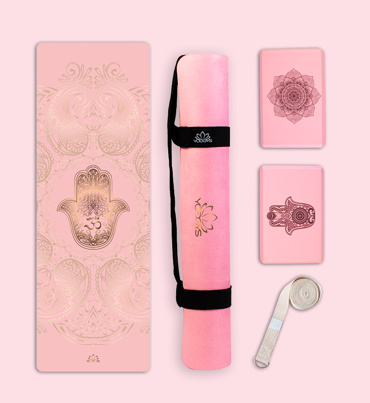 Set na jógu s designovou jogamatkou HAMSA LOVE