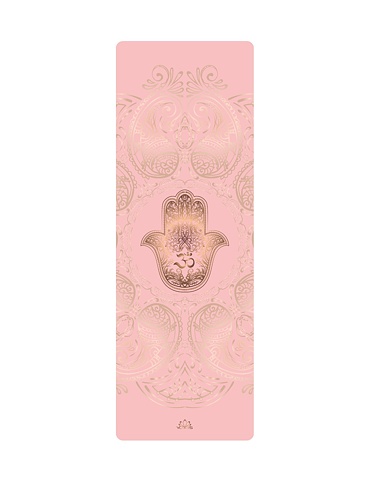 YOGGYS [HAMSA LOVE] růžová designová jógová podložka s HAMSOU 
