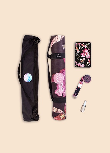 YOGGYS [WILD ORCHID] multipack a barevná designová jógová podložka s květinovým motivem 