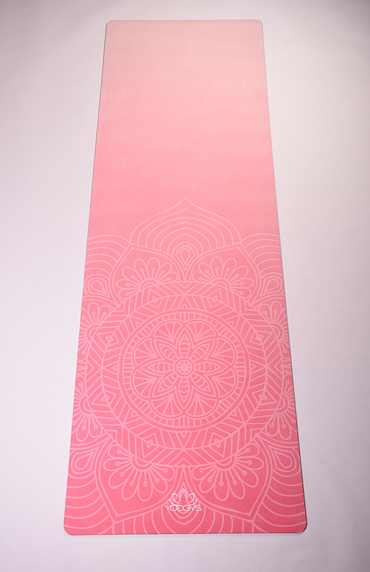 YOGGYS [PURE MEDITATION CORAL] růžová designová jógová podložka s mandalou