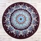 YOGGYS - MANDALA YOGA ROUND MAT - BOHO MANDALA hnědá designová kulatá jógová podložka s pírky