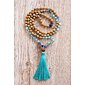 YOGGYS meditační mala - fluorit a rudrakša TURQUOISE