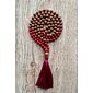 YOGGYS meditační mala - korál a rudraksha BURGUNDY