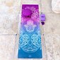 YOGGYS OUTLET [HAMSA SPIRITUAL] tyrkysová/fialová designová jógová podložka s hamsou 